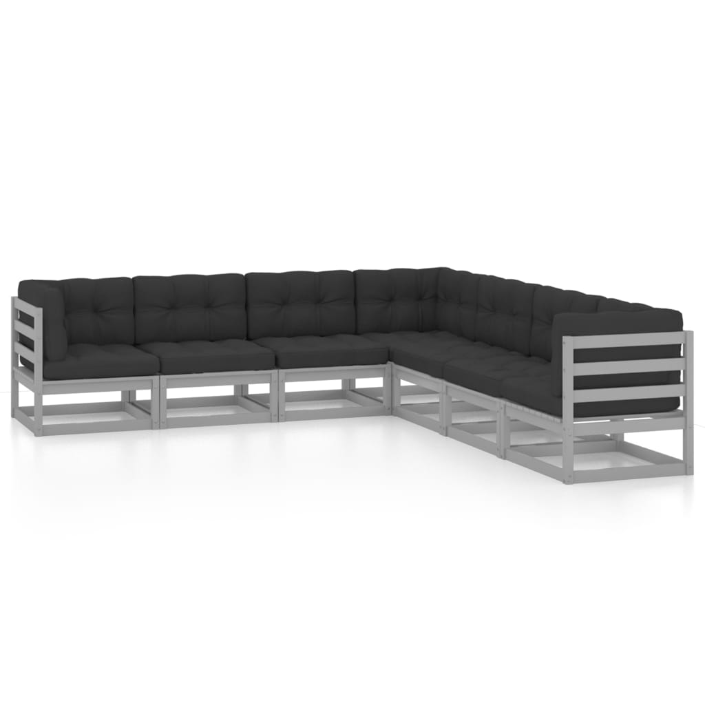 vidaXL Patio Lounge Set Outdoor Sofas with Cushions Poly Rattan Dark Grey-32