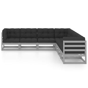 vidaXL Patio Lounge Set Outdoor Sofas with Cushions Poly Rattan Dark Grey-25