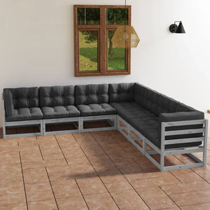 vidaXL Patio Lounge Set Outdoor Sofas with Cushions Poly Rattan Dark Grey-14