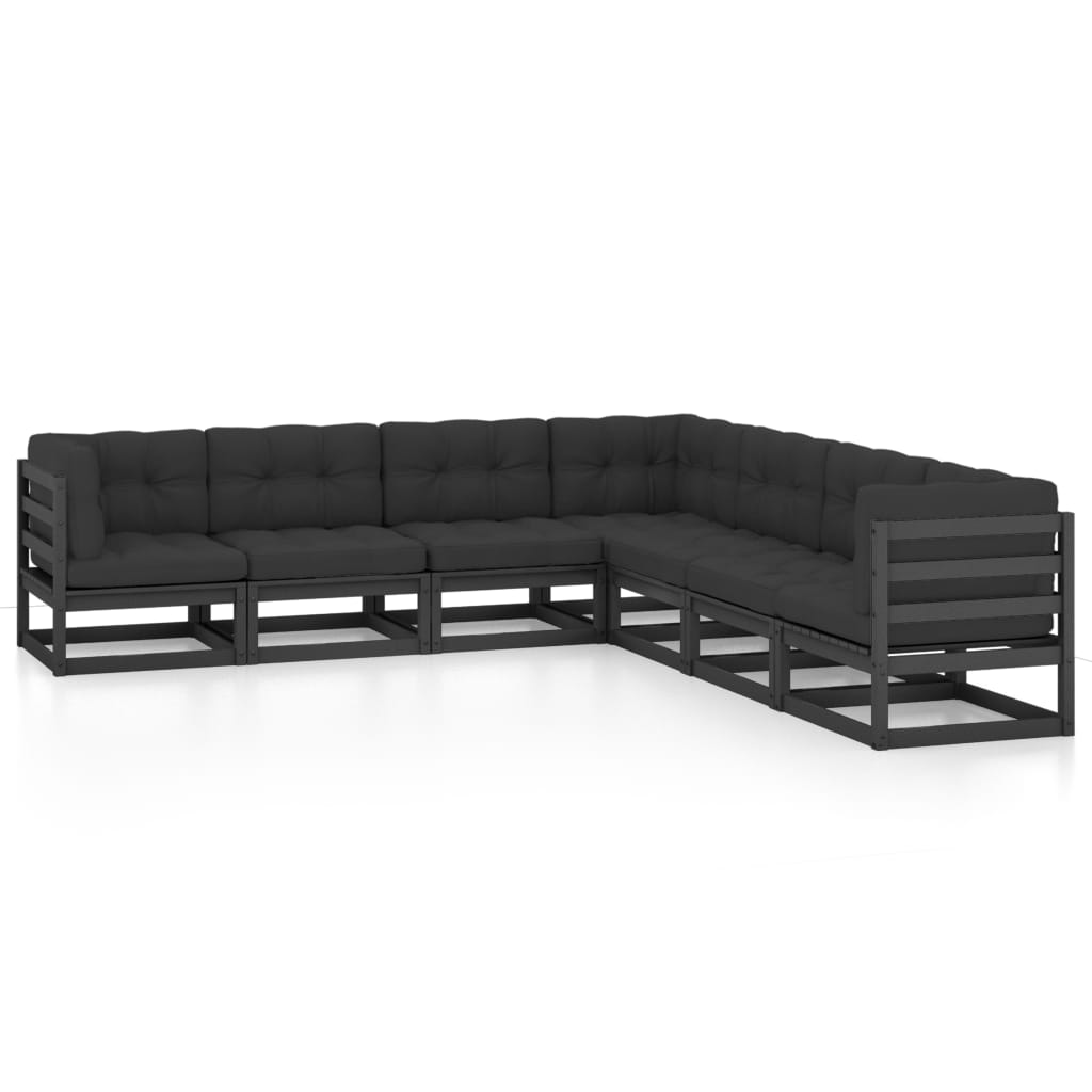 vidaXL Patio Lounge Set Outdoor Sofas with Cushions Poly Rattan Dark Grey-15