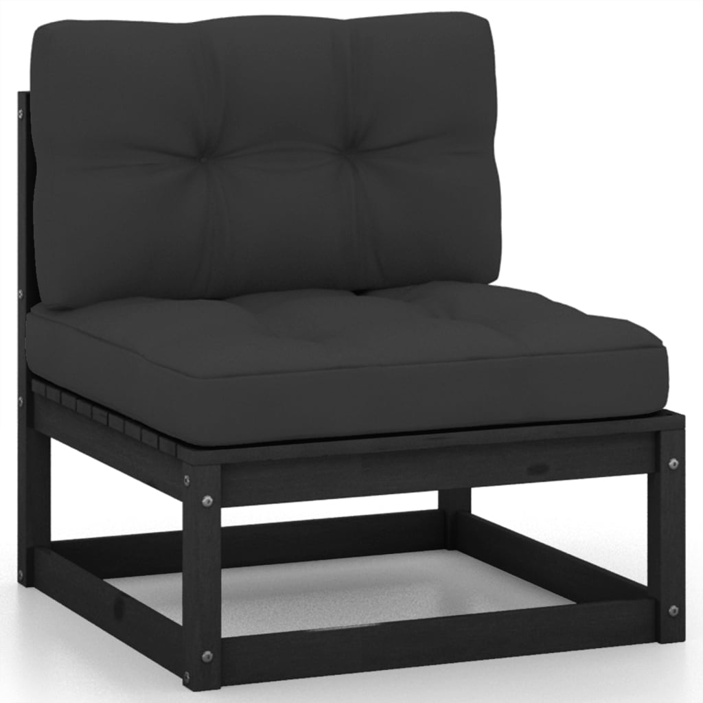 vidaXL Patio Lounge Set Outdoor Sofas with Cushions Poly Rattan Dark Grey-36