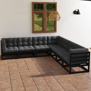 vidaXL Patio Lounge Set Outdoor Sofas with Cushions Poly Rattan Dark Grey-2