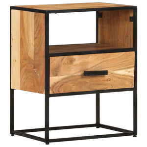 vidaXL Nightstand Storage Bedside Table for Home Bedroom Solid Wood Acacia-2