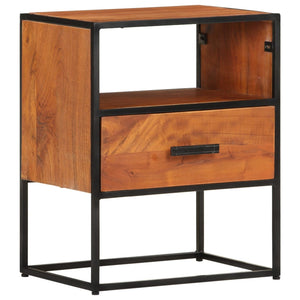 vidaXL Nightstand Storage Bedside Table for Home Bedroom Solid Wood Acacia-7