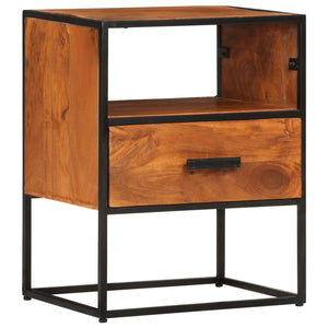 vidaXL Nightstand Storage Bedside Table for Home Bedroom Solid Wood Acacia-19