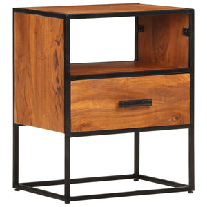 vidaXL Nightstand Storage Bedside Table for Home Bedroom Solid Wood Acacia-22