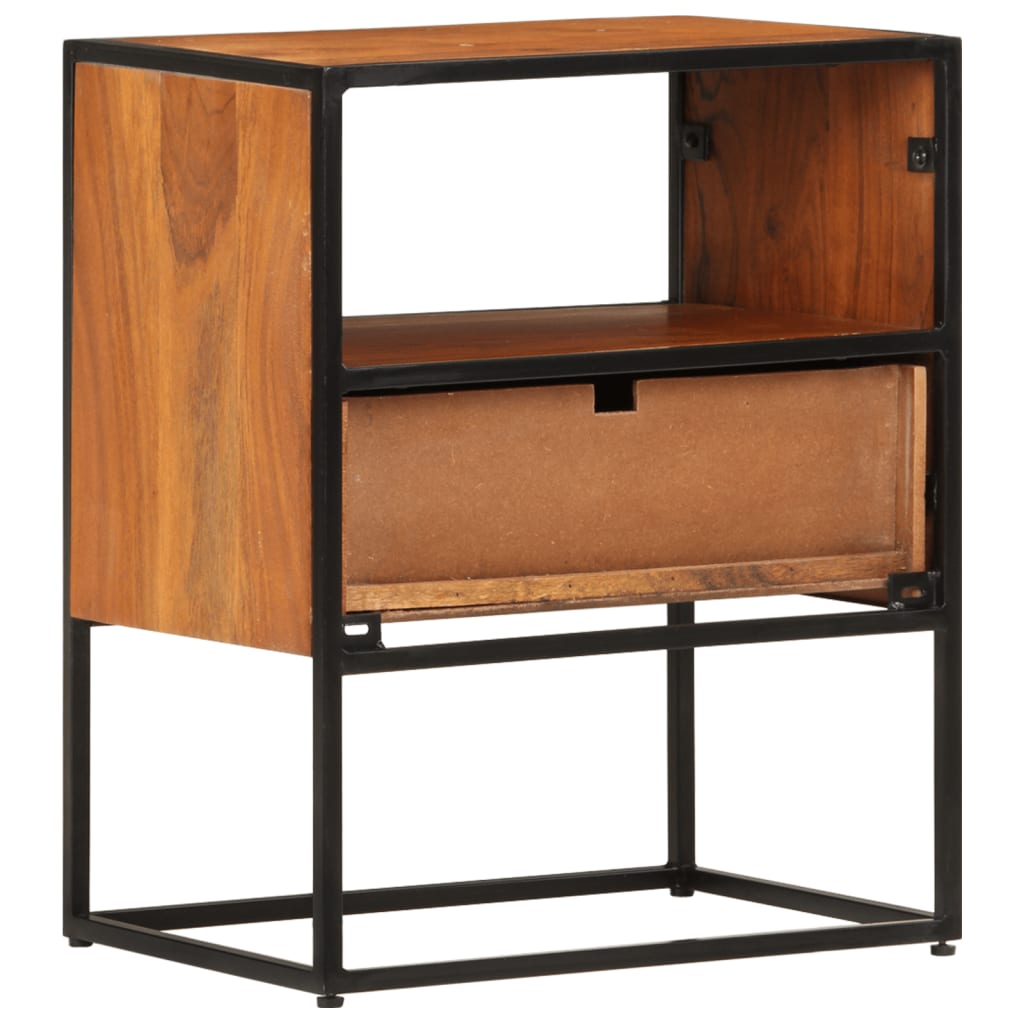 vidaXL Nightstand Storage Bedside Table for Home Bedroom Solid Wood Acacia-1