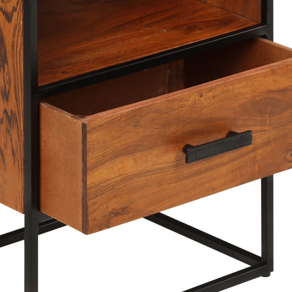vidaXL Nightstand Storage Bedside Table for Home Bedroom Solid Wood Acacia-13