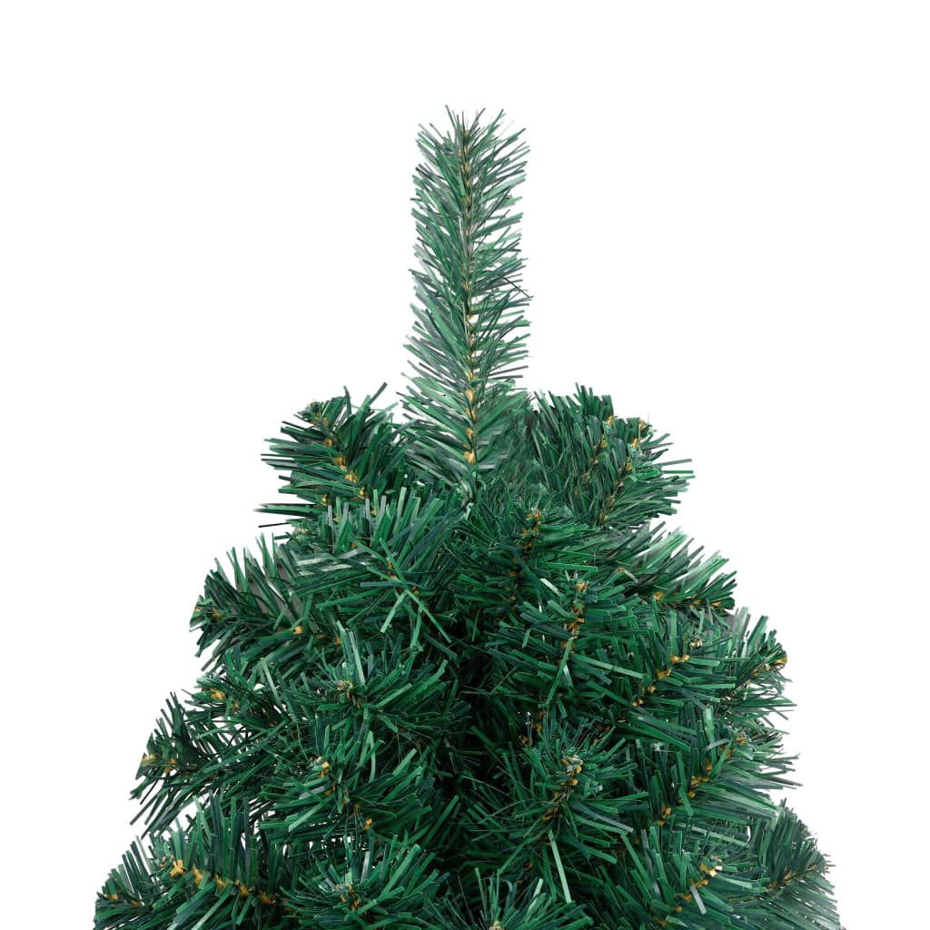 vidaXL Artificial Half Pre-lit Christmas Tree with Stand Party Decoration PVC-8