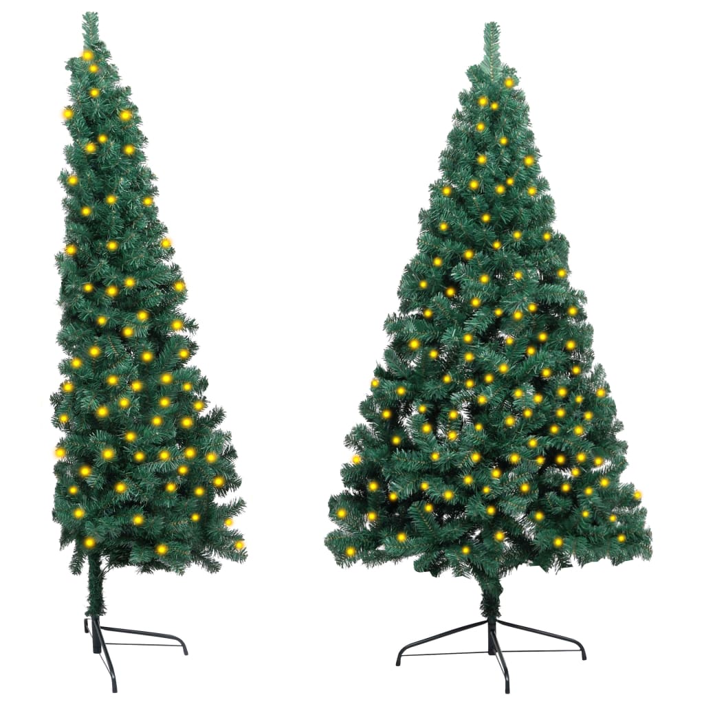 vidaXL Artificial Half Pre-lit Christmas Tree with Stand Party Decoration PVC-48