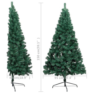 vidaXL Artificial Half Pre-lit Christmas Tree with Stand Party Decoration PVC-56