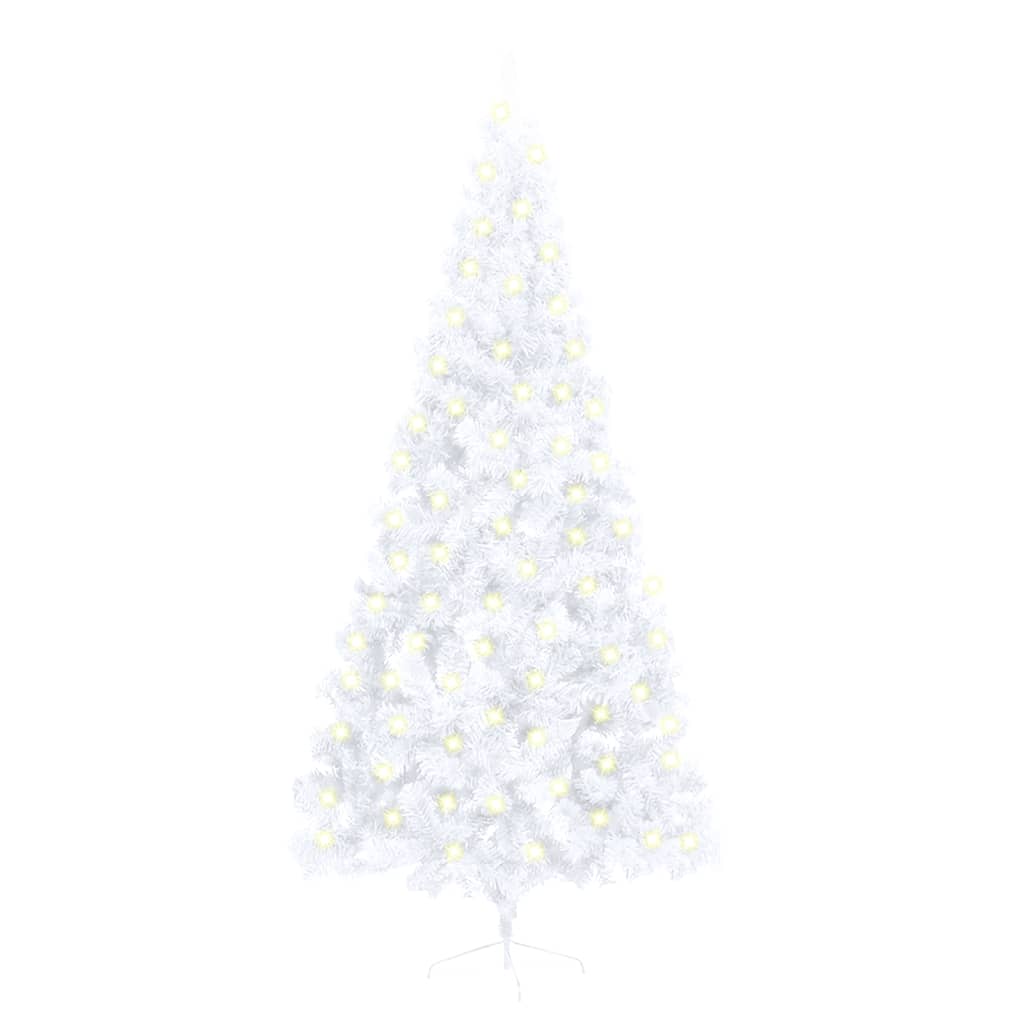 vidaXL Artificial Half Pre-lit Christmas Tree with Stand Party Decoration PVC-5