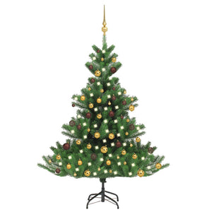 vidaXL Christmas Tree Nordmann Fir Artificial Xmas Tree with LED and Ball Set-32