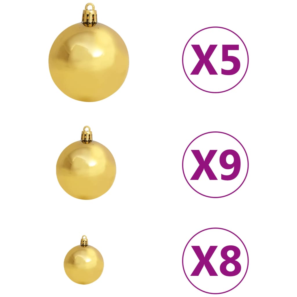 vidaXL Christmas Tree Nordmann Fir Artificial Xmas Tree with LED and Ball Set-14