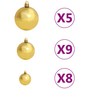 vidaXL Christmas Tree Nordmann Fir Artificial Xmas Tree with LED and Ball Set-14