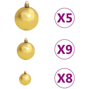 vidaXL Christmas Tree Nordmann Fir Artificial Xmas Tree with LED and Ball Set-41