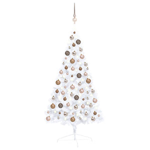 vidaXL Artificial Half Pre-lit Christmas Tree with Ball Set Party Decoration-62