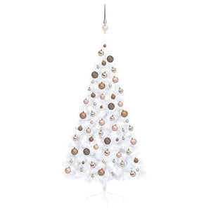 vidaXL Artificial Half Pre-lit Christmas Tree with Ball Set Party Decoration-20