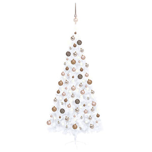 vidaXL Artificial Half Pre-lit Christmas Tree with Ball Set Party Decoration-40