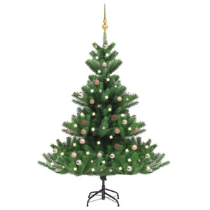 vidaXL Christmas Tree Nordmann Fir Artificial Xmas Tree with LED and Ball Set-39