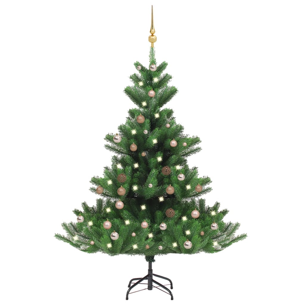 vidaXL Christmas Tree Nordmann Fir Artificial Xmas Tree with LED and Ball Set-60