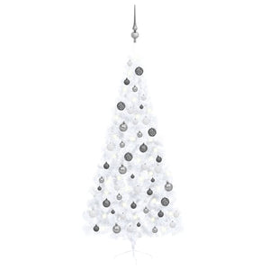 vidaXL Artificial Half Pre-lit Christmas Tree with Ball Set Party Decoration-83