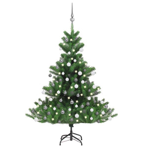 vidaXL Christmas Tree Nordmann Fir Artificial Xmas Tree with LED and Ball Set-18