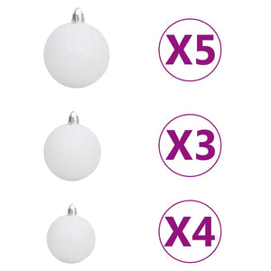 vidaXL Christmas Tree Nordmann Fir Artificial Xmas Tree with LED and Ball Set-36