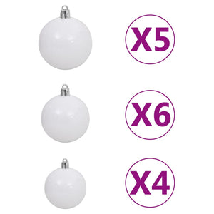 vidaXL Christmas Tree Nordmann Fir Artificial Xmas Tree with LED and Ball Set-43