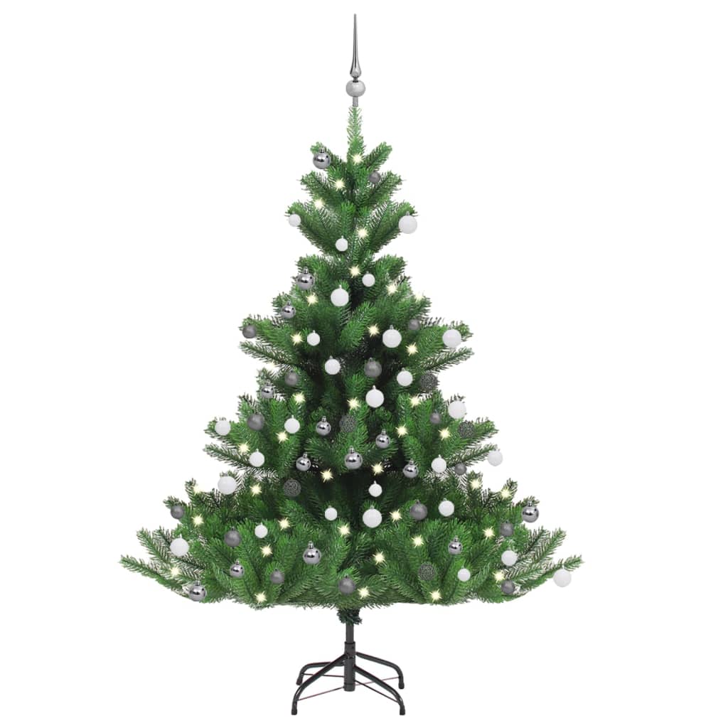 vidaXL Christmas Tree Nordmann Fir Artificial Xmas Tree with LED and Ball Set-46