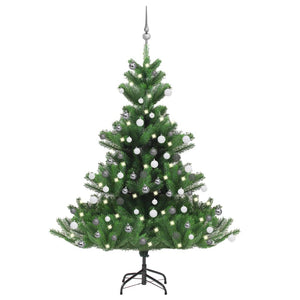 vidaXL Christmas Tree Nordmann Fir Artificial Xmas Tree with LED and Ball Set-46