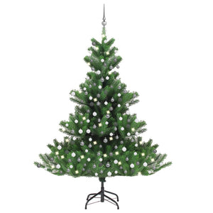 vidaXL Christmas Tree Nordmann Fir Artificial Xmas Tree with LED and Ball Set-25