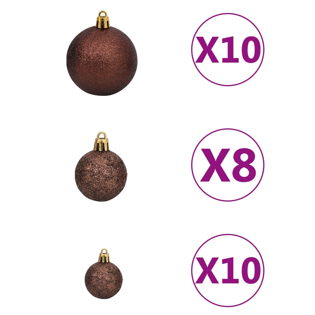 vidaXL Artificial Christmas Tree LED&Ball Set&Flocked Snow Decoration PVC&PE-64