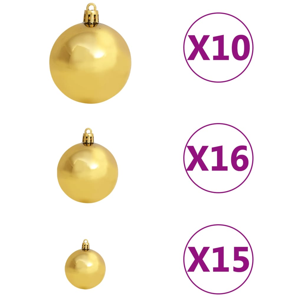 vidaXL Artificial Christmas Tree LED&Ball Set&Flocked Snow Decoration PVC&PE-1