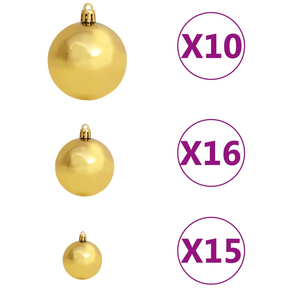 vidaXL Artificial Christmas Tree LED&Ball Set&Flocked Snow Decoration PVC&PE-25