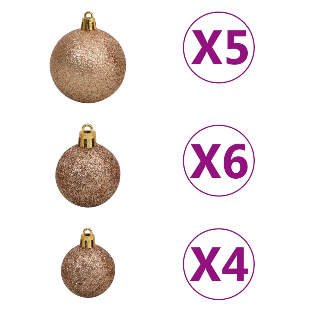 vidaXL Artificial Christmas Tree LED&Ball Set&Flocked Snow Decoration PVC&PE-33