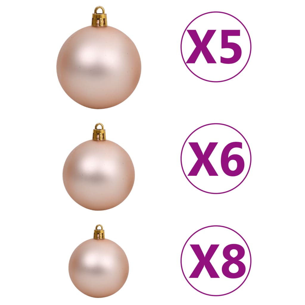 vidaXL Artificial Christmas Tree LED&Ball Set&Flocked Snow Decoration PVC&PE-40