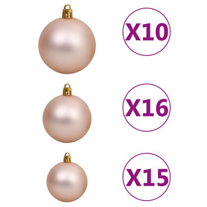 vidaXL Artificial Christmas Tree LED&Ball Set&Flocked Snow Decoration PVC&PE-49