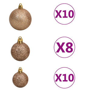 vidaXL Artificial Christmas Tree LED&Ball Set&Flocked Snow Decoration PVC&PE-55