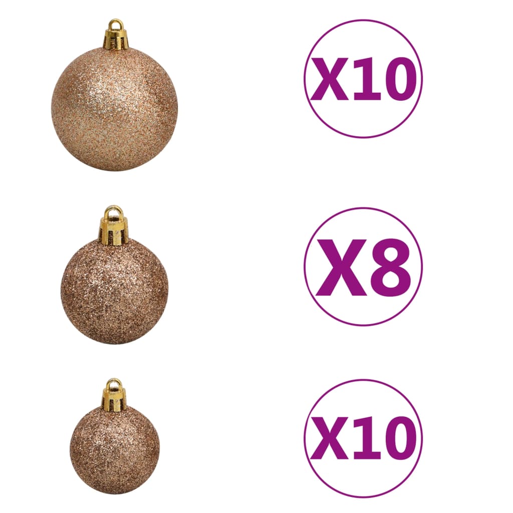 vidaXL Artificial Christmas Tree LED&Ball Set&Flocked Snow Decoration PVC&PE-16