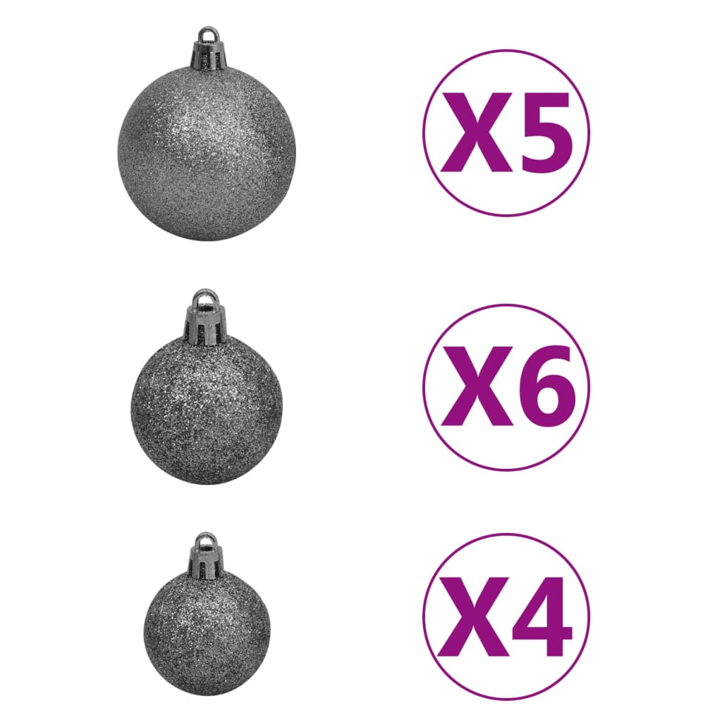 vidaXL Artificial Christmas Tree LED&Ball Set&Flocked Snow Decoration PVC&PE-41