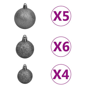 vidaXL Artificial Christmas Tree LED&Ball Set&Flocked Snow Decoration PVC&PE-41