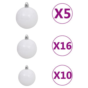 vidaXL Artificial Christmas Tree LED&Ball Set&Flocked Snow Decoration PVC&PE-56