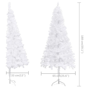 vidaXL Corner Artificial Pre-lit Christmas Tree Xmas Tree Party Decoration PVC-10