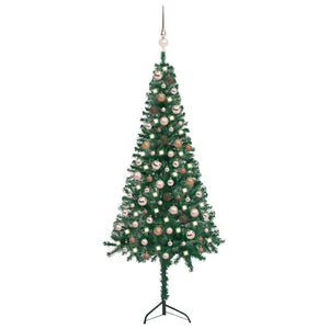 vidaXL Artificial Christmas Tree Corner Christmas Tree with LEDs and Ball PVC-84