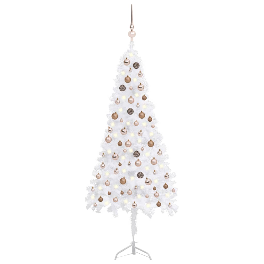 vidaXL Artificial Christmas Tree Corner Christmas Tree with LEDs and Ball PVC-108