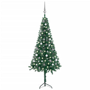 vidaXL Artificial Christmas Tree Corner Christmas Tree with LEDs and Ball PVC-72