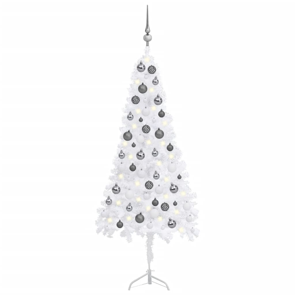 vidaXL Artificial Christmas Tree Corner Christmas Tree with LEDs and Ball PVC-14