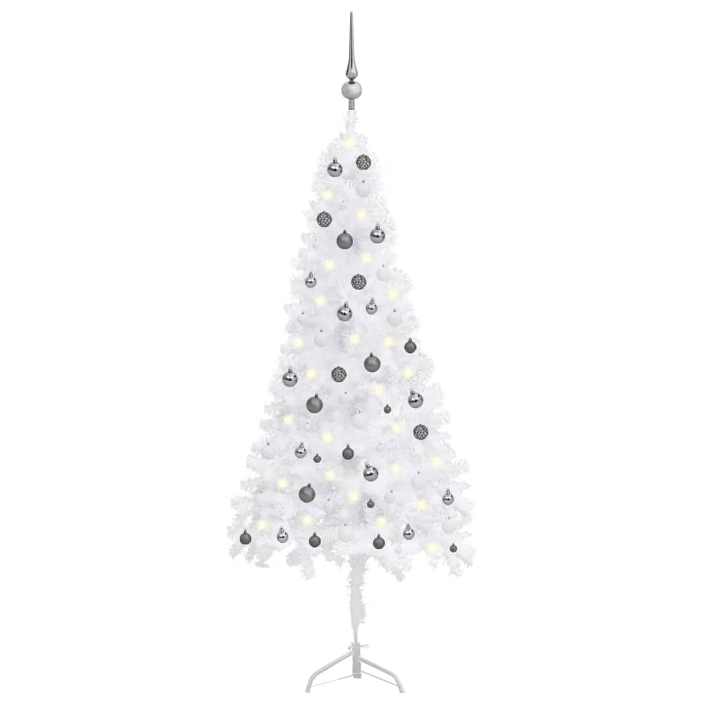 vidaXL Artificial Christmas Tree Corner Christmas Tree with LEDs and Ball PVC-2