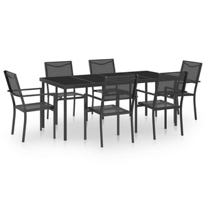 vidaXL Patio Dining Set Outdoor Table and Chair Patio Conversation Set Steel-3